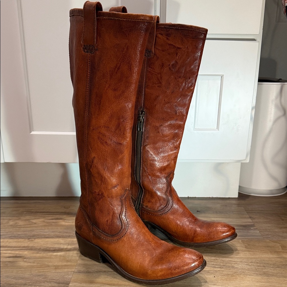 Frye Carson Brown Leather Knee-High Boots